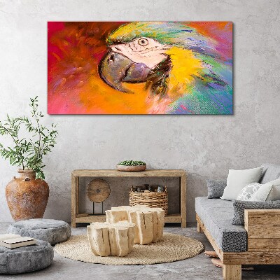 Tropical parrot in joyful colors Canvas wall art