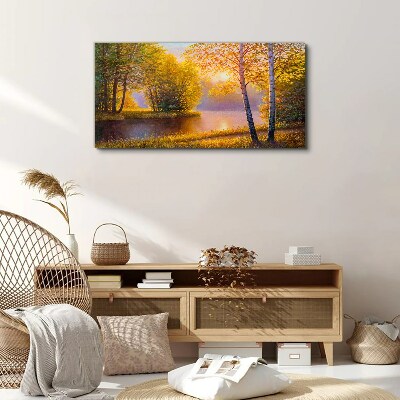 Flowers river nature Canvas Wall art