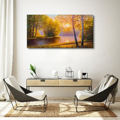 Flowers river nature Canvas Wall art