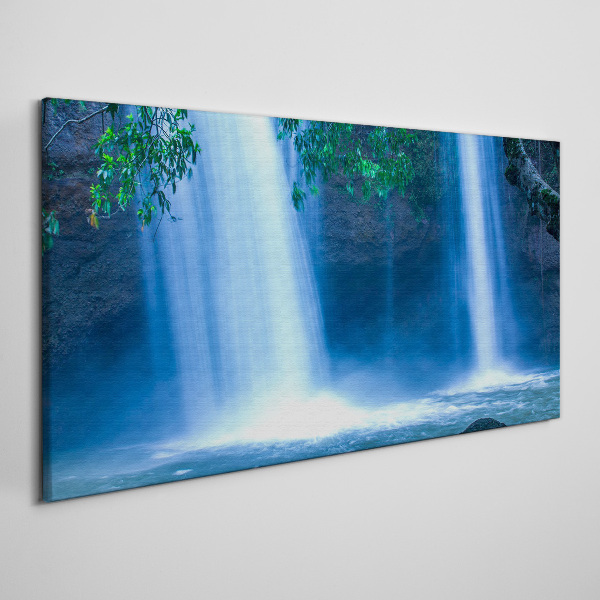 Waterfall in blue Canvas wall art