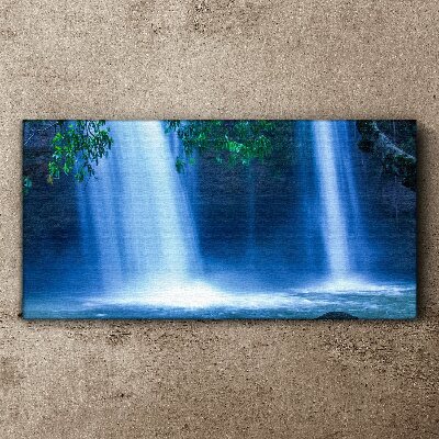 Waterfall in blue Canvas wall art