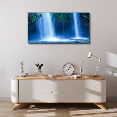 Waterfall in blue Canvas wall art