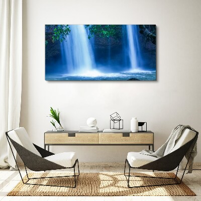 Waterfall in blue Canvas wall art