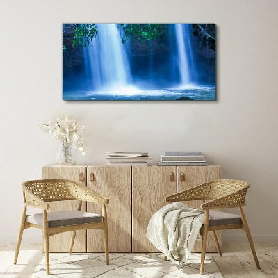 Waterfall in blue Canvas wall art