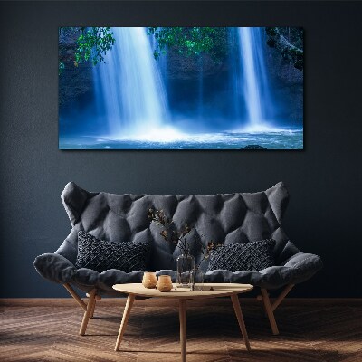 Waterfall in blue Canvas wall art