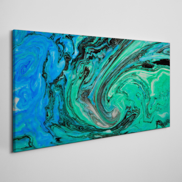 Swirling shades of blue and green Print on canvas