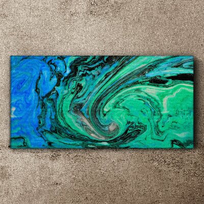 Swirling shades of blue and green Print on canvas