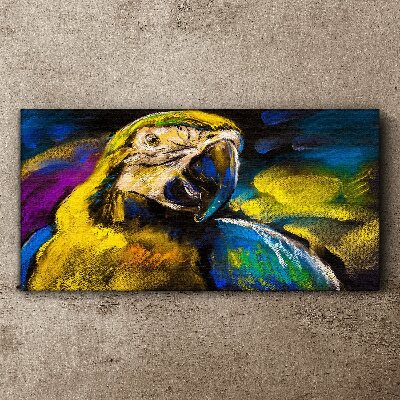 Colorful portrait of a parrot Canvas wall art