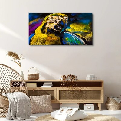 Colorful portrait of a parrot Canvas wall art