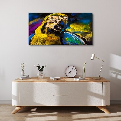 Colorful portrait of a parrot Canvas wall art