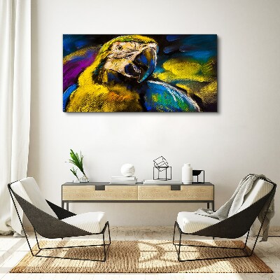 Colorful portrait of a parrot Canvas wall art