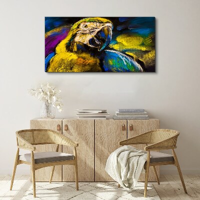 Colorful portrait of a parrot Canvas wall art