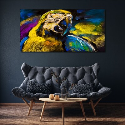 Colorful portrait of a parrot Canvas wall art
