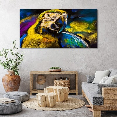 Colorful portrait of a parrot Canvas wall art