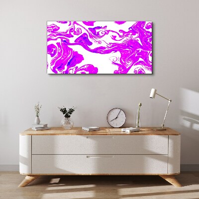 Purple swirls on white background Print on canvas
