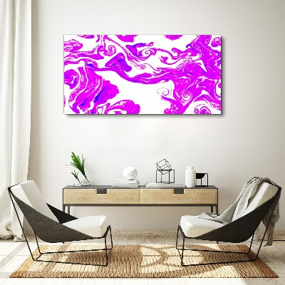 Purple swirls on white background Print on canvas
