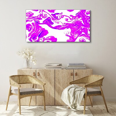 Purple swirls on white background Print on canvas