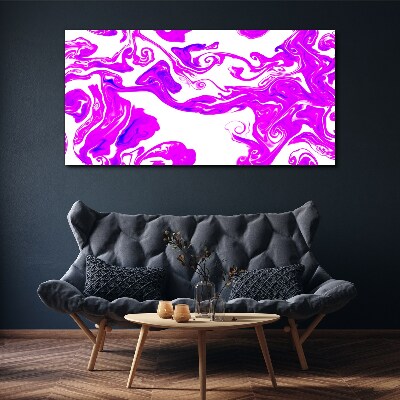 Purple swirls on white background Print on canvas