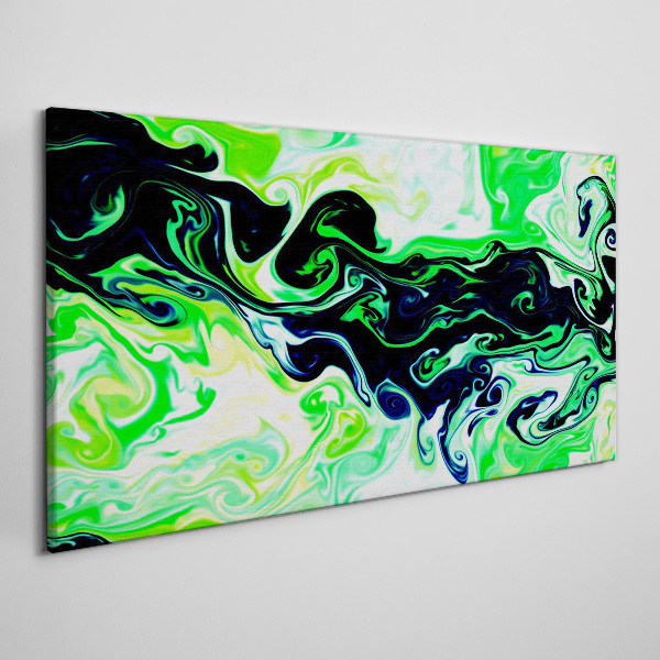 Green swirls of abstraction Canvas wall art