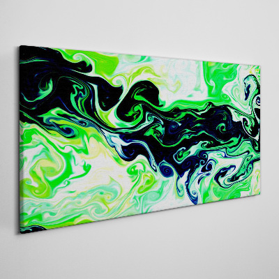 Green swirls of abstraction Canvas wall art