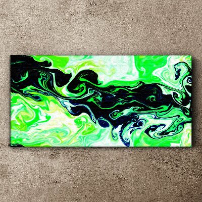 Green swirls of abstraction Canvas wall art