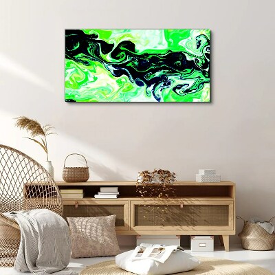 Green swirls of abstraction Canvas wall art