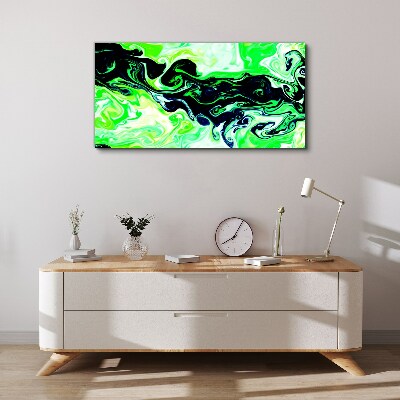 Green swirls of abstraction Canvas wall art