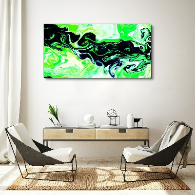 Green swirls of abstraction Canvas wall art