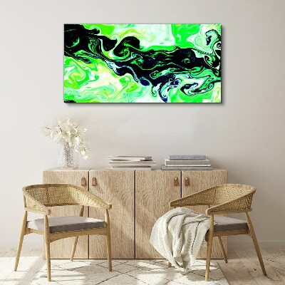 Green swirls of abstraction Canvas wall art