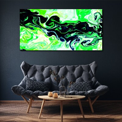 Green swirls of abstraction Canvas wall art