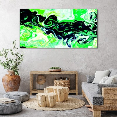 Green swirls of abstraction Canvas wall art