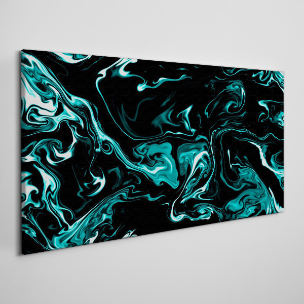 Green and black abstract swirls Print on canvas