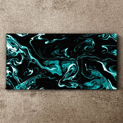 Green and black abstract swirls Print on canvas