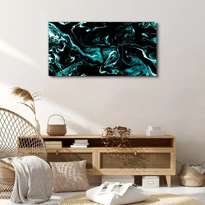 Green and black abstract swirls Print on canvas