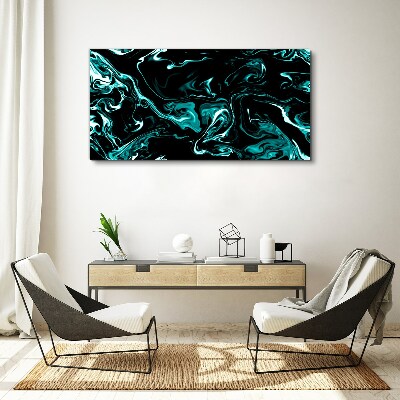 Green and black abstract swirls Print on canvas