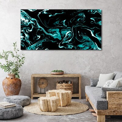 Green and black abstract swirls Print on canvas