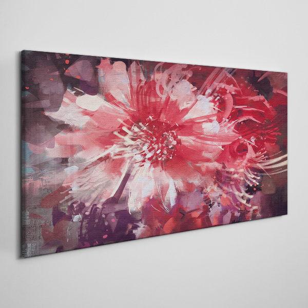 Purple Flowers in Abstract Style Print on canvas