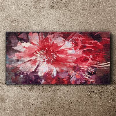Purple Flowers in Abstract Style Print on canvas