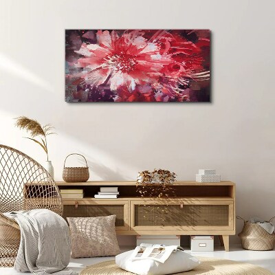 Purple Flowers in Abstract Style Print on canvas