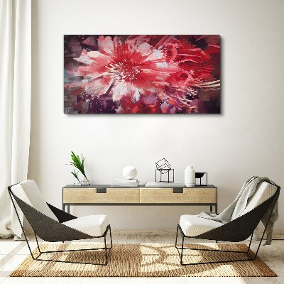 Purple Flowers in Abstract Style Print on canvas