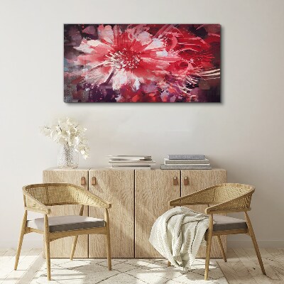 Purple Flowers in Abstract Style Print on canvas