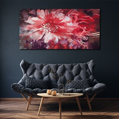 Purple Flowers in Abstract Style Print on canvas