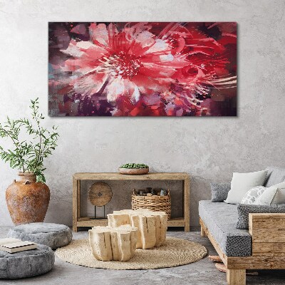 Purple Flowers in Abstract Style Print on canvas