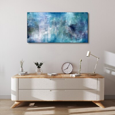 Abstract play of colors in blue tones Print on canvas