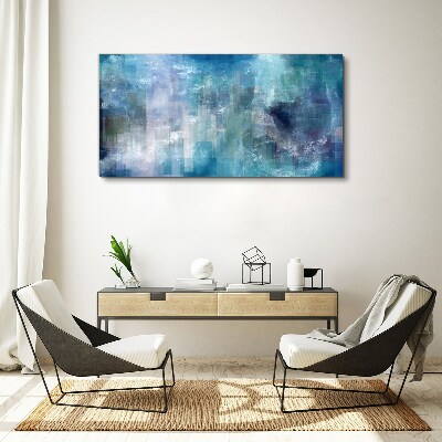 Abstract play of colors in blue tones Print on canvas