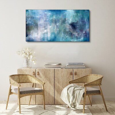 Abstract play of colors in blue tones Print on canvas