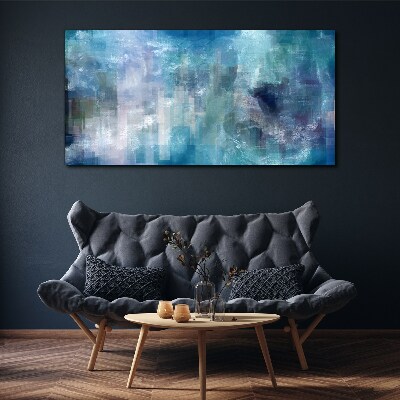 Abstract play of colors in blue tones Print on canvas