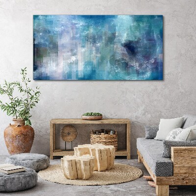 Abstract play of colors in blue tones Print on canvas