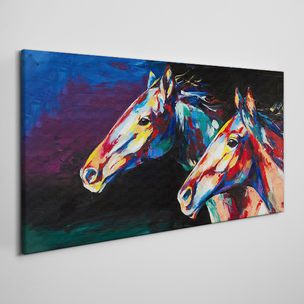 Colorful horses in motion Print on canvas