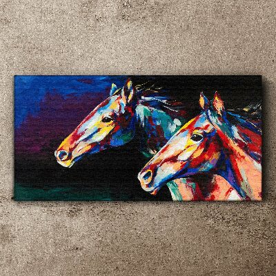 Colorful horses in motion Print on canvas